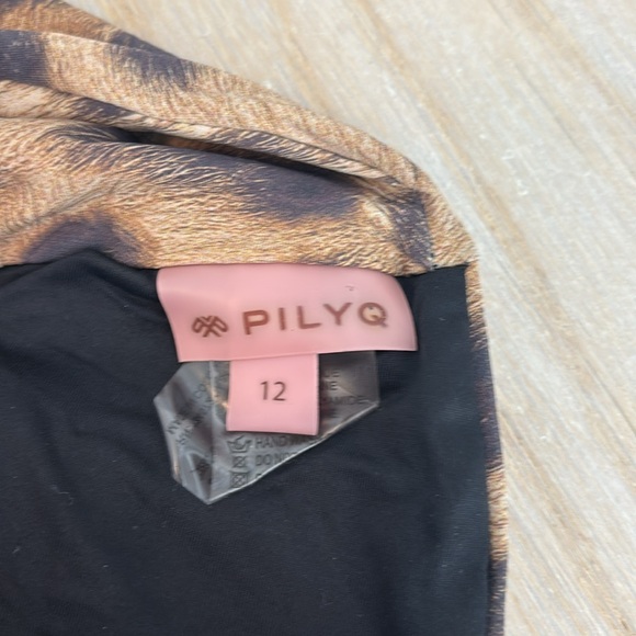 PILYQ Leopard Print Bikini Set with Pink Accents kid’s size 12 - Picture 2 of 3